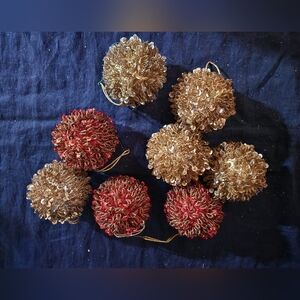 8 Sequin Vintage Christmas Ornaments